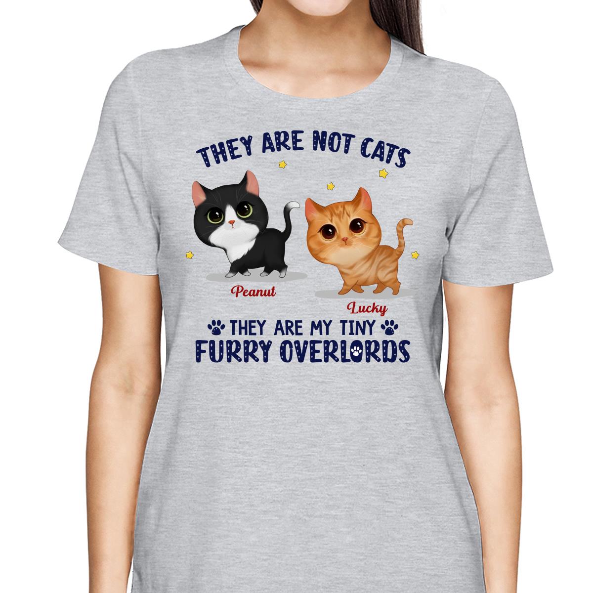 They Are My Tiny Furry Overlords Watercolor Cute Walking Cats Personalized Shirt