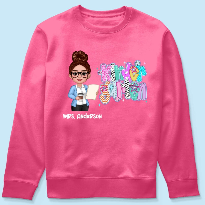 Colorful Preppy Style Teacher Custom Grade Personalized Shirt