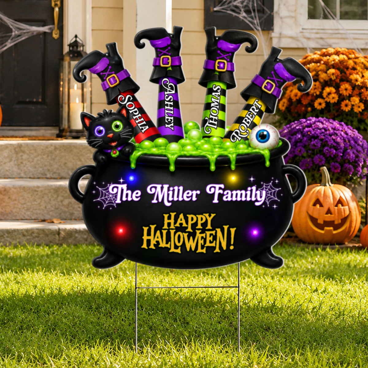 Trending Witch Legs - Personalized Yard Sign - Halloween Decoration For Family, Grandparents