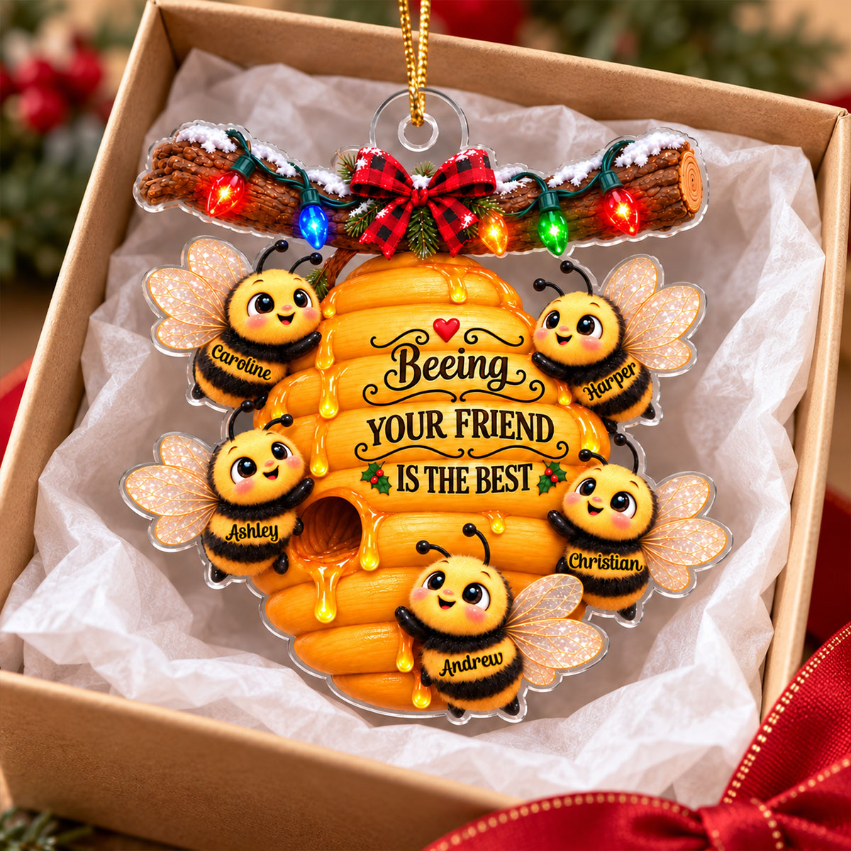 Beeing Your Friend Is The Best 2D Flat – Personalized Acrylic Ornament – Cute Friendship Christmas Gift For Best Friends