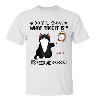 It‘s Feed Me O’clock Grumpy Fluffy Cat Personalized Shirt