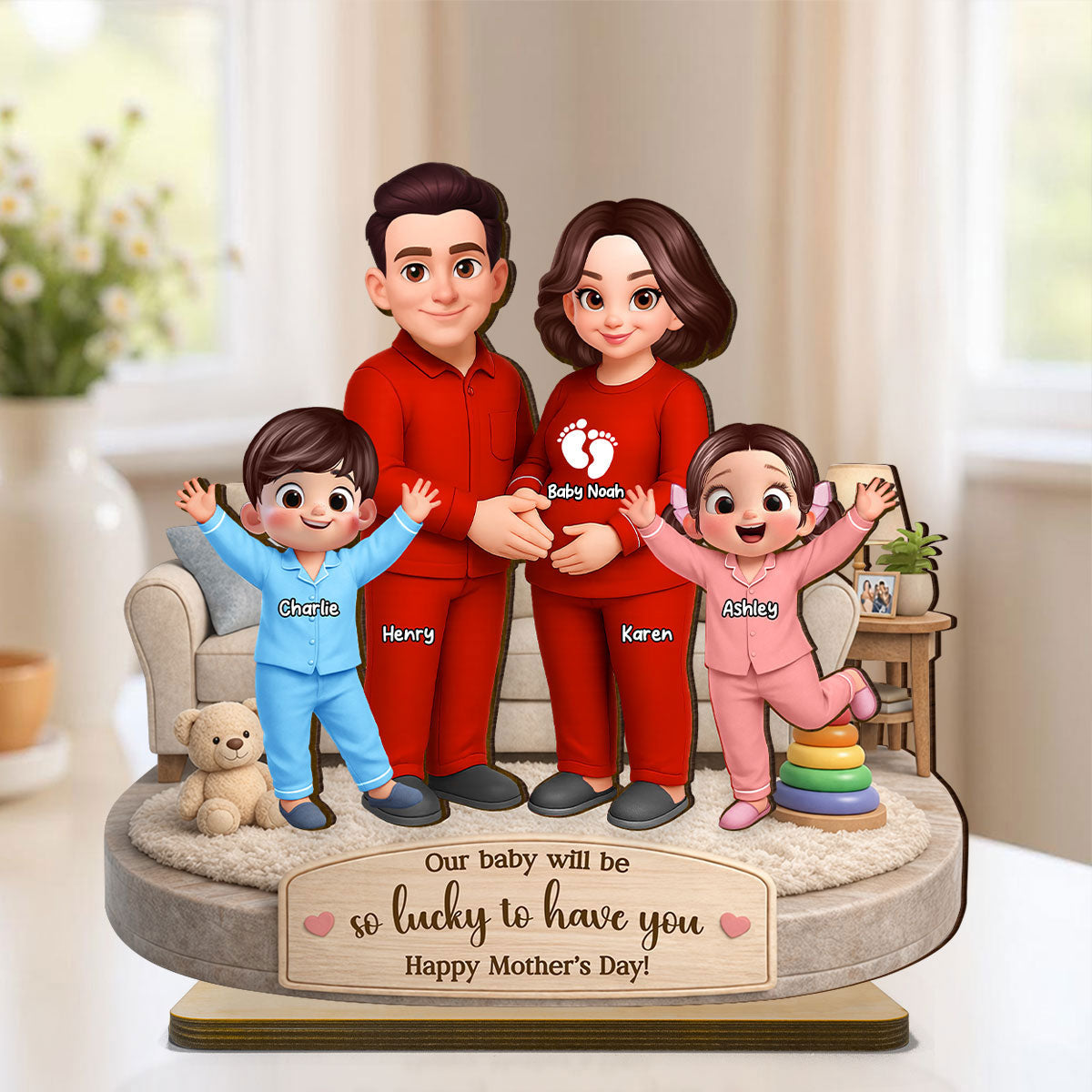 Watching You Be a Mom Again is My Greatest Joy - Personalized 2-Layered Wooden Plaque - Mother's Day Gift for Pregnant Wife