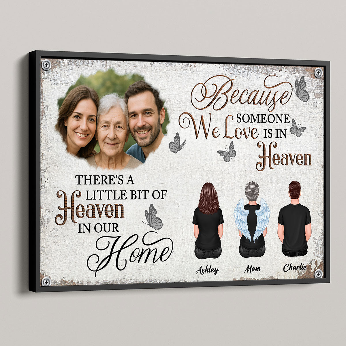 Lost Loved One Family Photo Uploaded Personalized Poster, Memorial gifts, Sympathy Gifts