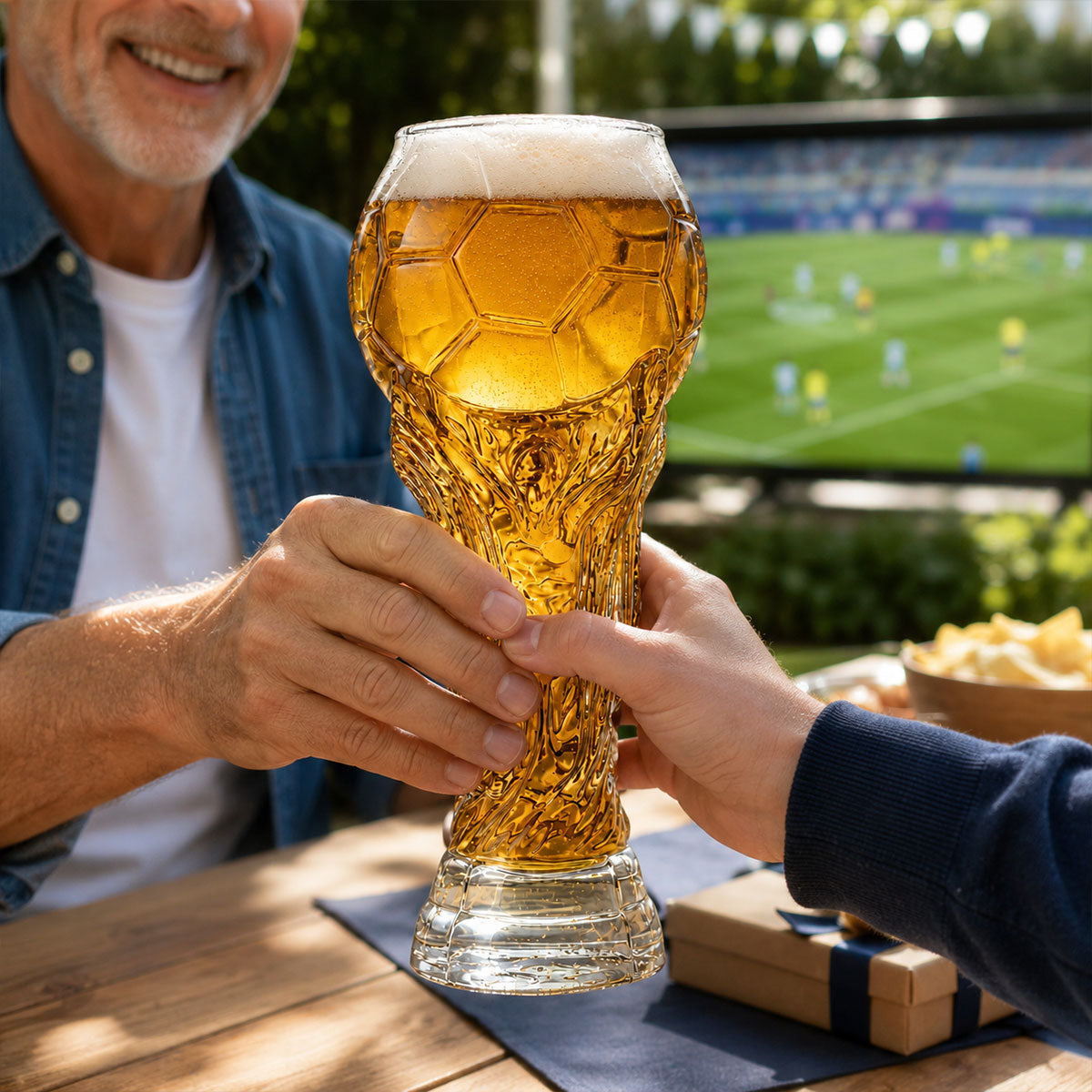 World Cup 2026 Football Trophy Beer Glass, Match Day Beer Glass, Birthday Gift for Him, Gift for Dad