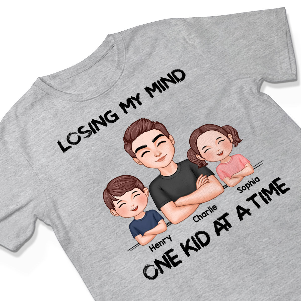 Losing My Mind One Kid At A Time Gift For Dad Personalized Shirt