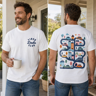 Tired Dads Club, Play Cars On Dads Back - Personalized Shirt - Funny Father Day Gift For Dad, Husband