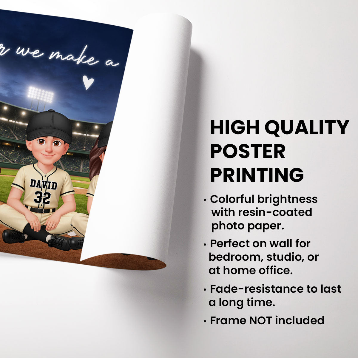 Together We Make A Winning Team Baseball Family - Personalized Poster - Heartfelt Gift For Dad, Gift For Family