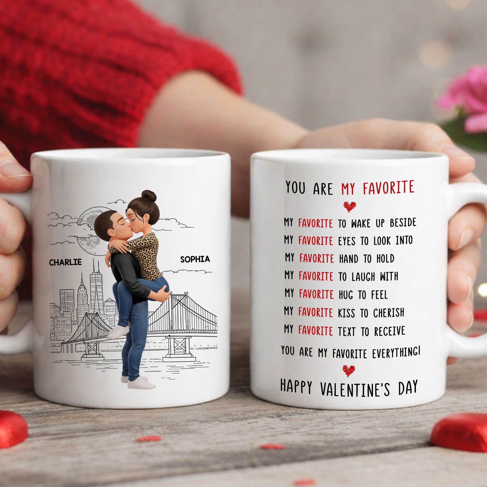 You Are My Favorite Everything Romantic Couple - Personalized Mug - Heartfelt Valentine's Day Gift for Her, for Him
