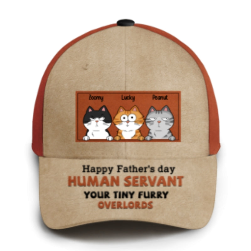 Happy Father's Day Human Servant Cat Dad Personalized Classic Cap