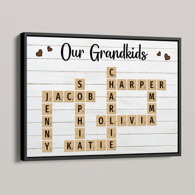 Family Crossword Art - Created In A Moment, Treasured Forever Personalized Poster, Gift For Grandma, Gift For Mom
