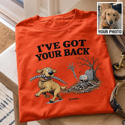 Quirky Dog I've Got Your Back Dog Stealing Backbone From Your Dog Photo - Personalized Shirt - Funny Halloween Drinkware For Dog Lovers