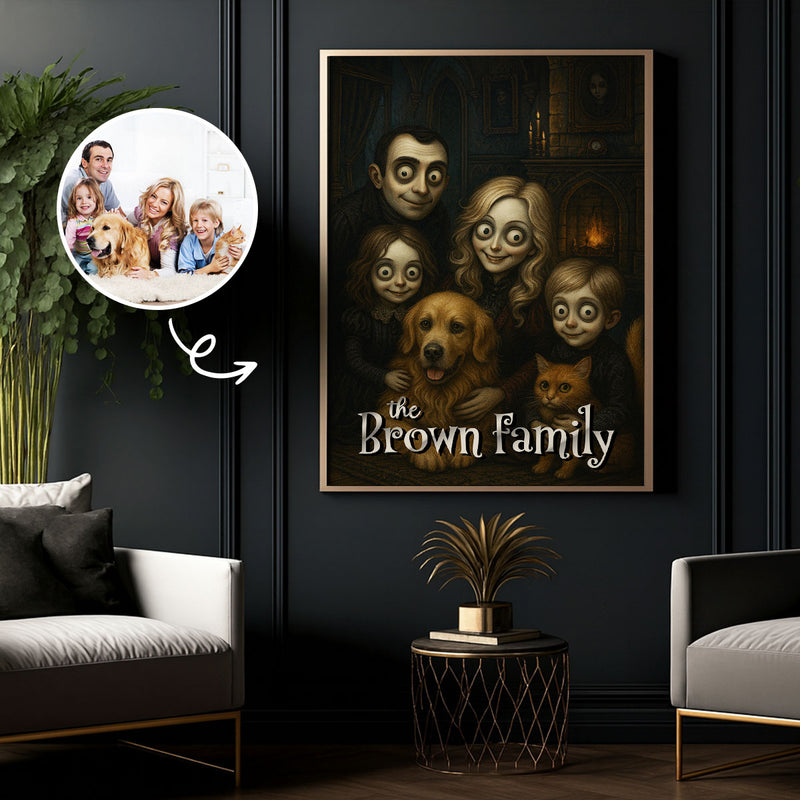 Custom Gothic Family Portrait from Photo - Personalized Poster