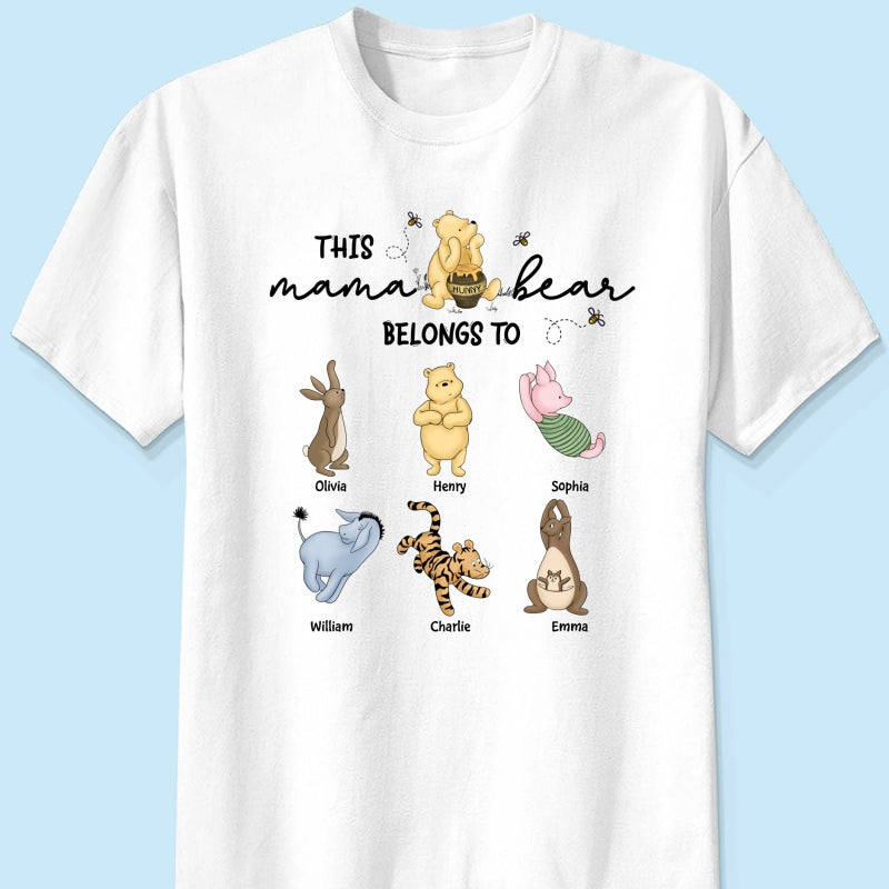 This Mama Bear Belongs To Cute Characters Personalized Shirt, Mother‘s Day Gift For Mom Grandma