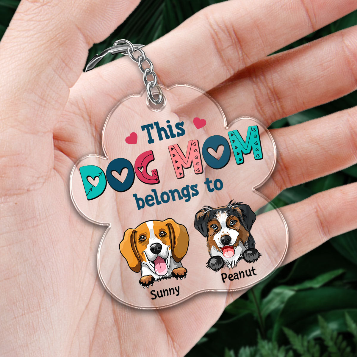 This Dog Mom Belongs To Peeking Dogs Personalized Acrylic Keychain