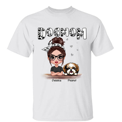 Doll Dog Mom Paw Pattern Personalized Shirt