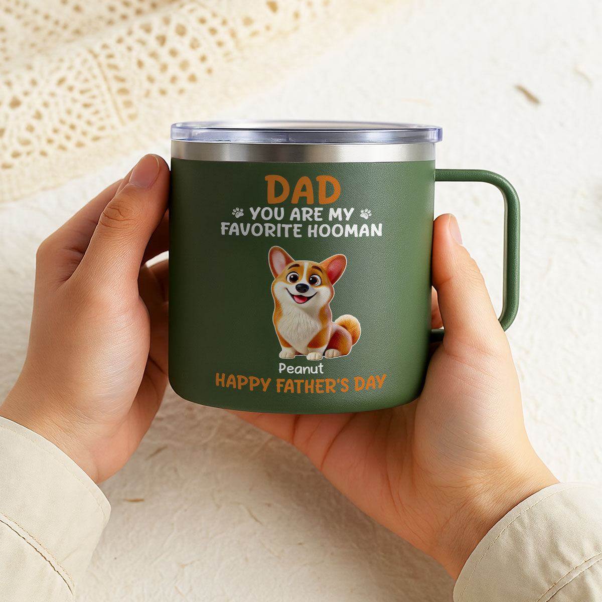 Cartoon Funny Dogs You Are My Favorite Hooman Personalized Stainless Steel Tumbler, Funny Father's Day Gift For Dog Dad