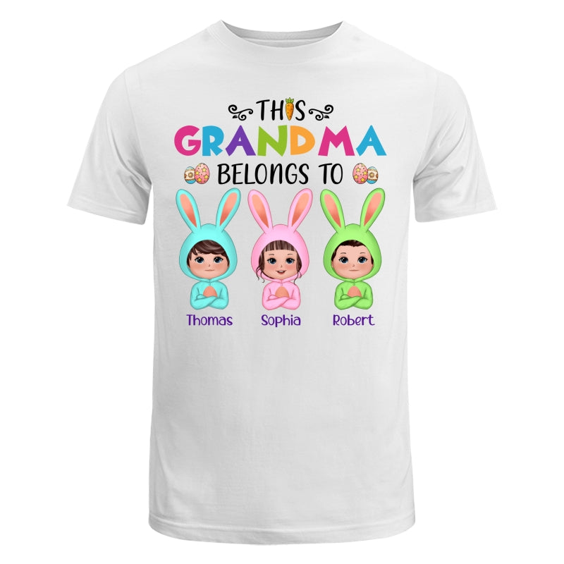 Easter This Grandma Belongs To Bunny Doll Kids Personalized Shirt
