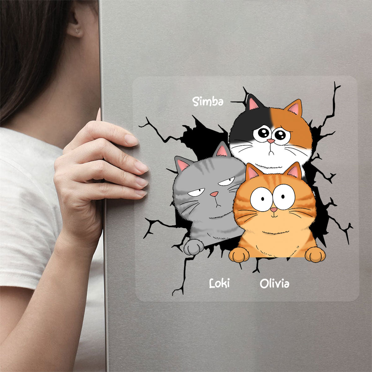 Funny Cats Personalized Decal, Gift For Cat Lovers