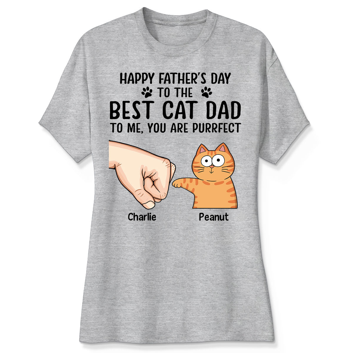 Happy Father‘s Day To The Best Cat Dad Personalized Shirt, Father's Day Gift For Cat Dad, Husband, Boyfriend