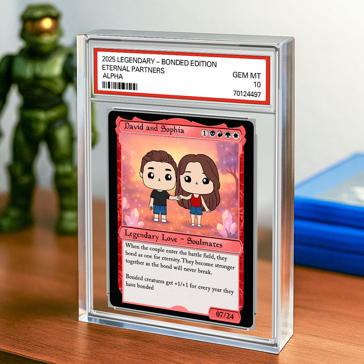 Couple Square Face Fantasy Trading Card Style Personalized Acrylic Block Plaque, Gift For Couple