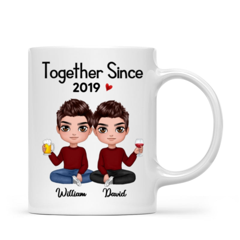 Doll Couple Sitting Gift For Him Gift For Her Personalized Mug