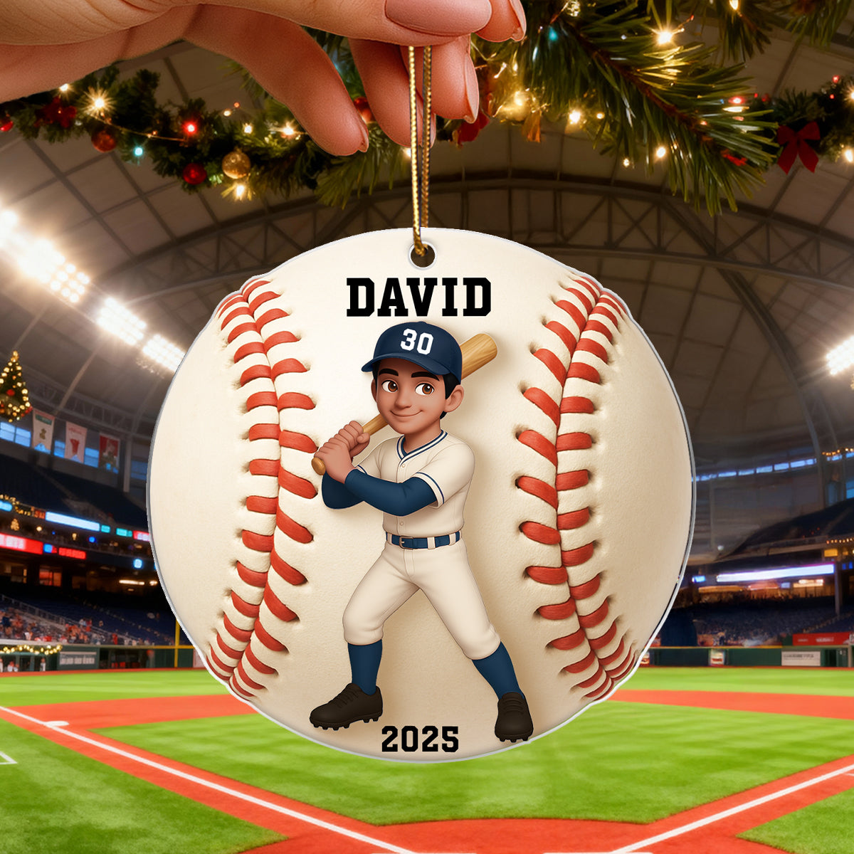 Baseball Player 3D Effect - Personalized Acrylic Ornament - Christmas Gift For Teen Boy Girl, Daughter Son Granddaughter Grandson