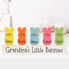 Easter Decor For Grandma Grandpa Personalized Wooden Bunny Block Set [1-15 Bunnies with Base]
