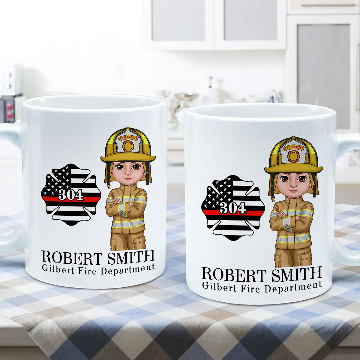 Firefighter Personalized Mug, Appreciation Gift, Graduation Gift, Christmas Gift For Colleagues, Boss