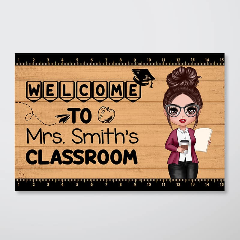 Welcome To Teacher Classroom Personalized Horizontal Poster, Back To School Gift For Teacher, Teacher Appreciation Gift