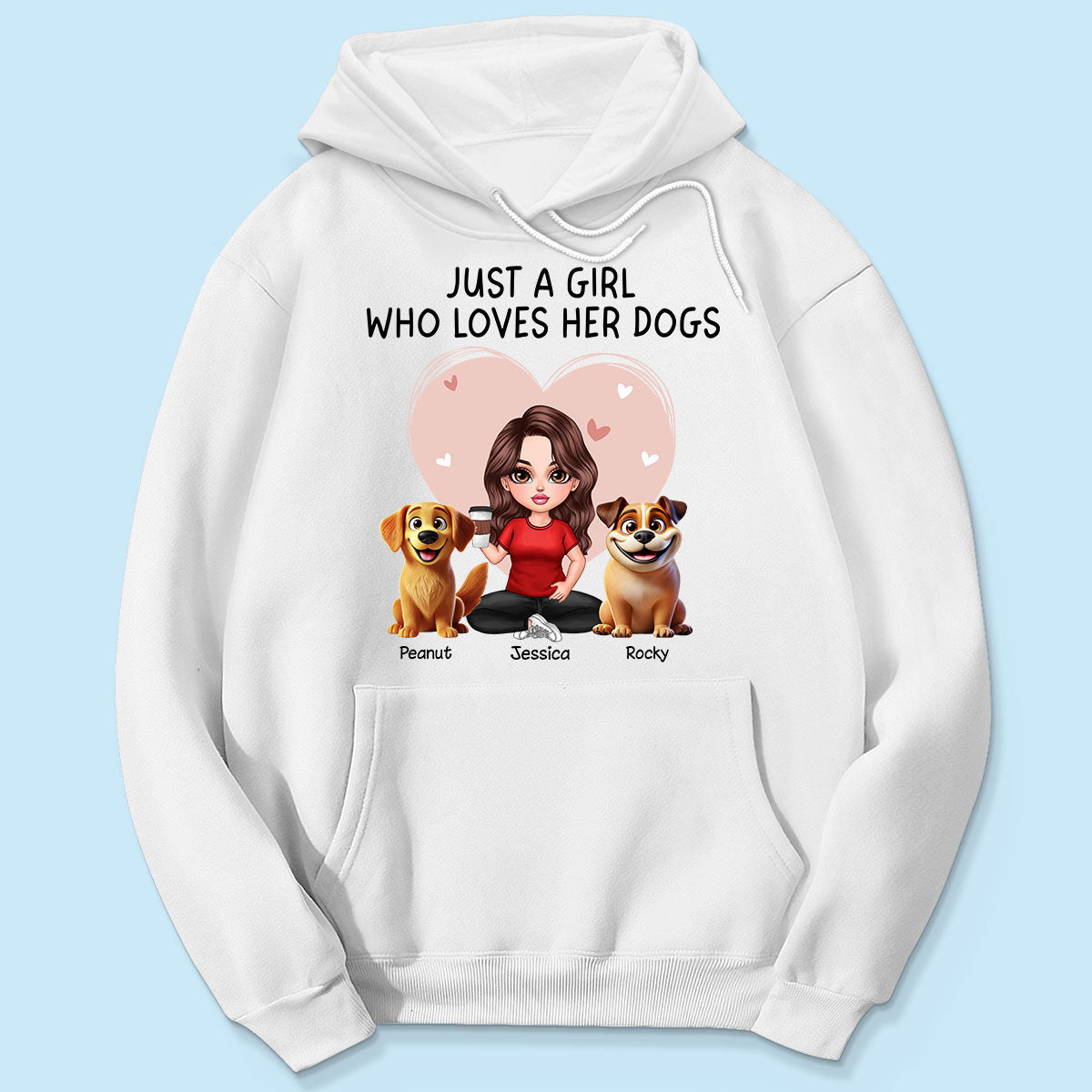 Just A Girl Who Loves Her Dogs Realistic Cartoon Dogs Personalized Shirt,  Gift For Dog Lover