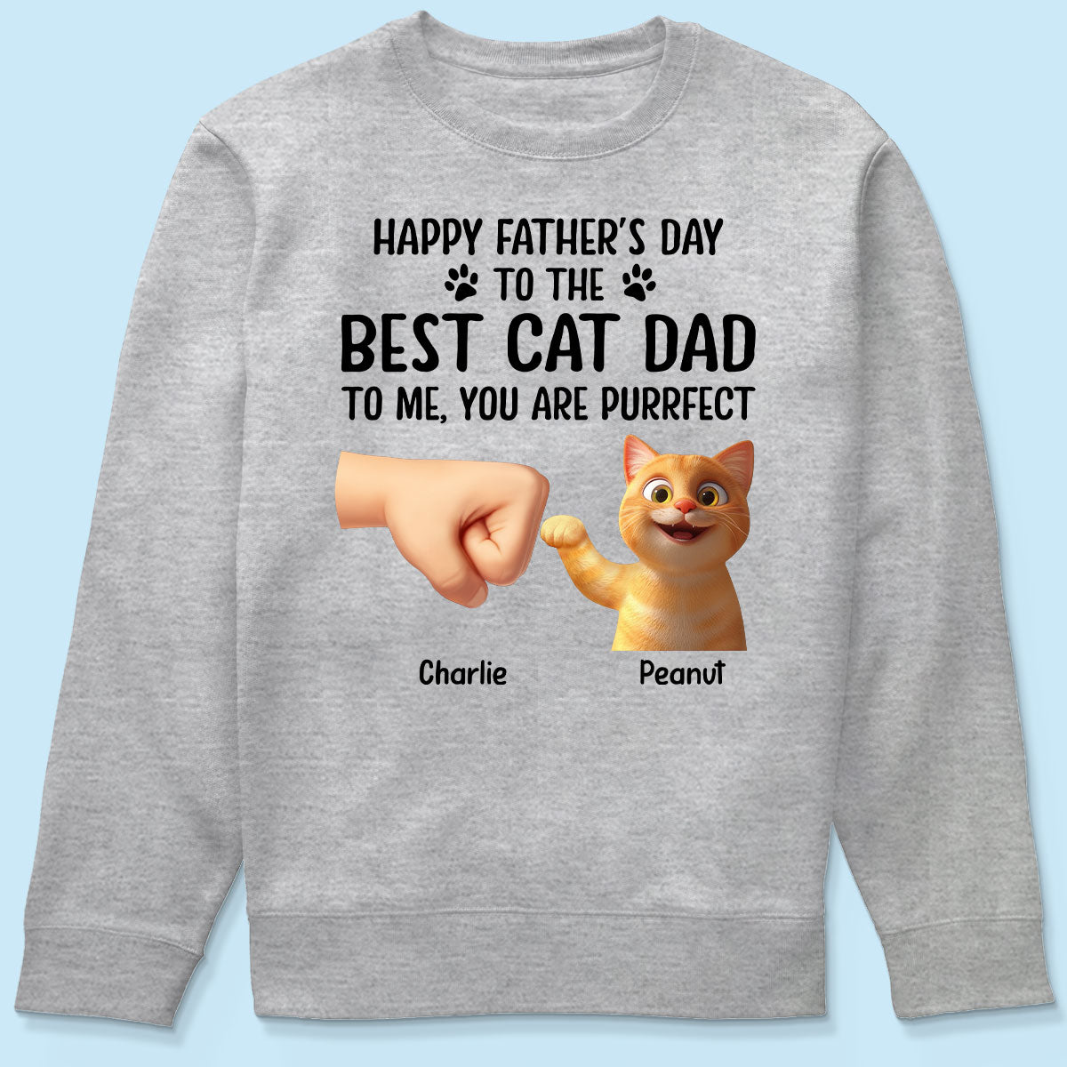 Happy Father's Day To The Best Cat Dad, You're Purrfect Personalized Shirt, Gift for Cat Dads