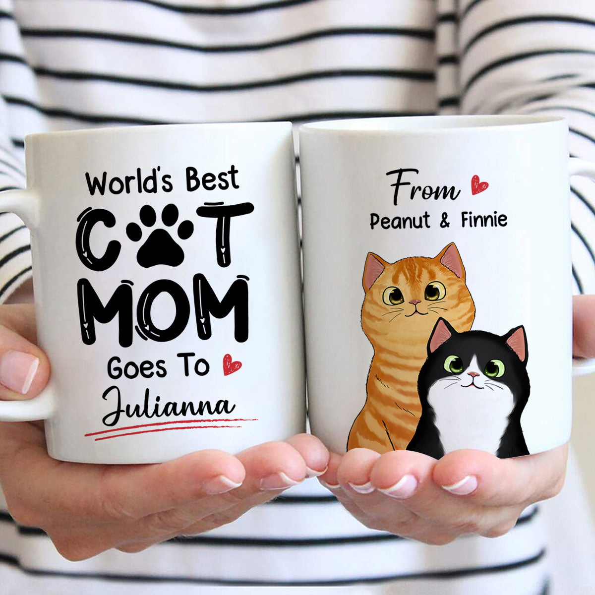 World‘s Best Mom Goes To From Peeking Cats Personalized Mug