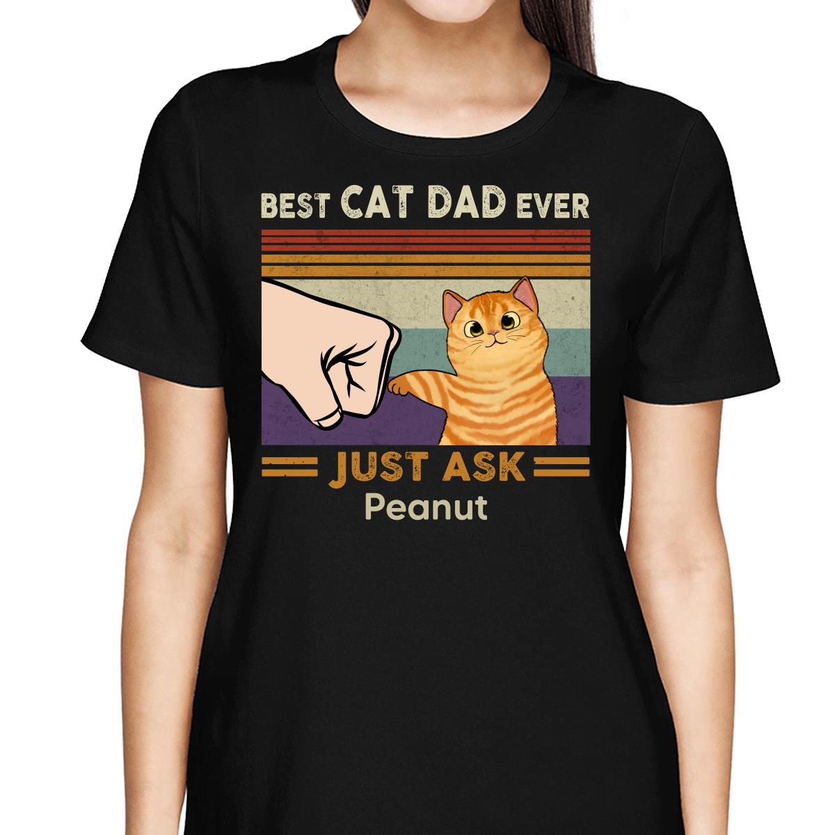 Best Cat Dad Mom Ever Fluffy Cat New Color Palette Personalized Shirt