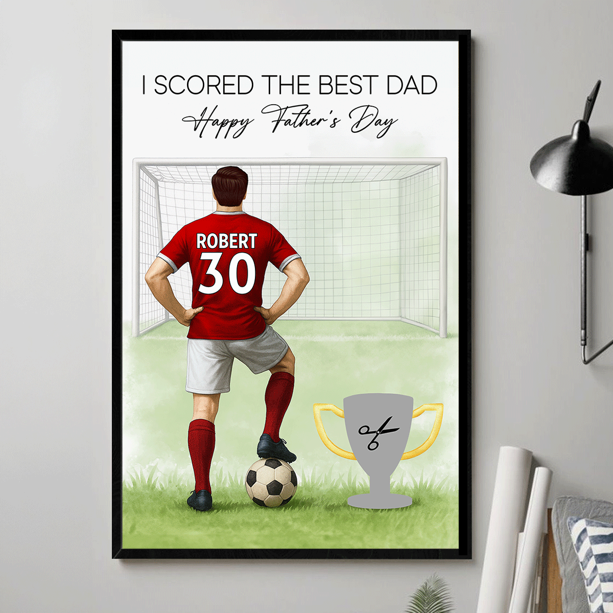 Soccer Dad Happy Father's Day Money Gift Personalized Poster, Gift for Dad, Gift for Husband