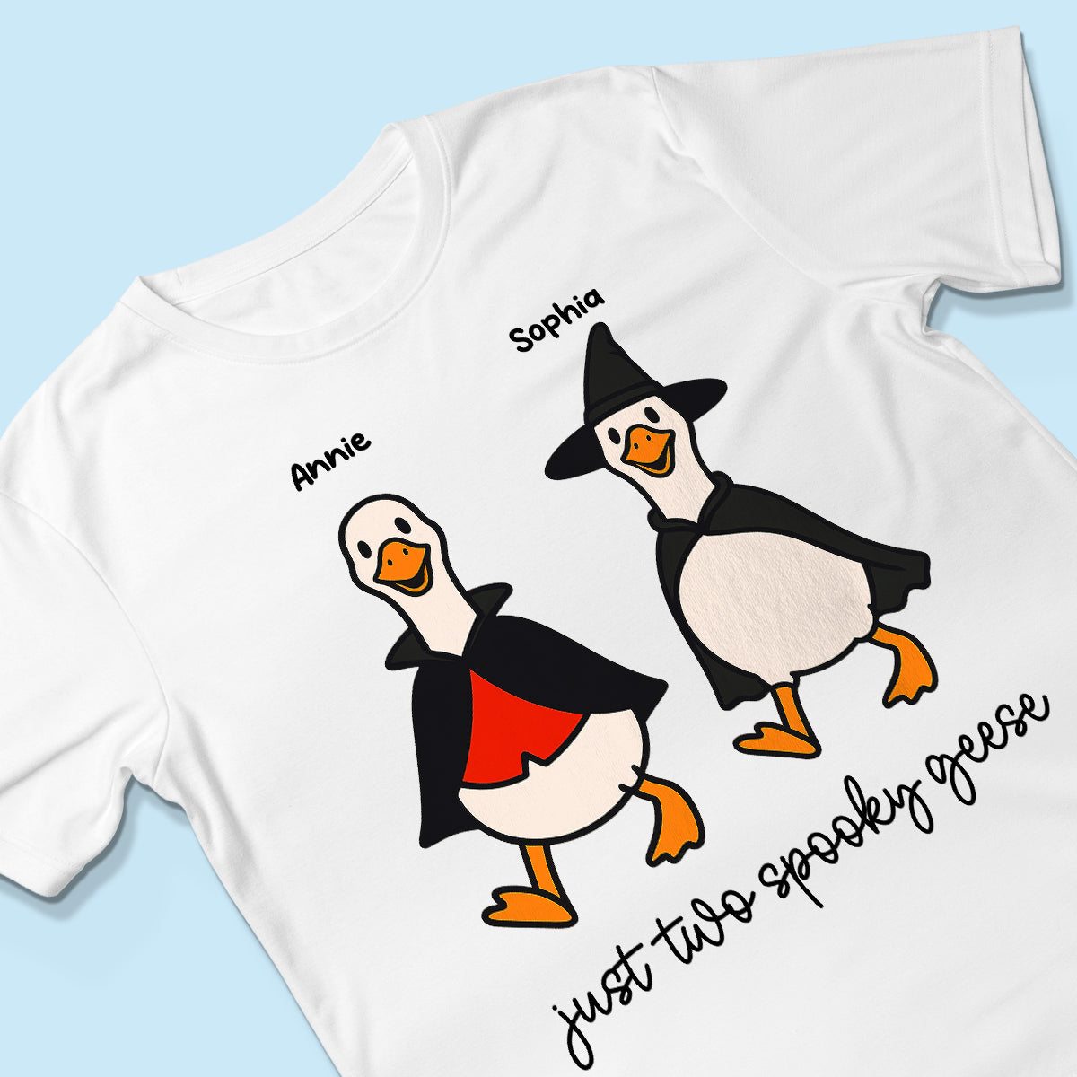 Halloween Funny Cute Spooky Goose Besties Personalized Shirt, Group Shirt For Besties