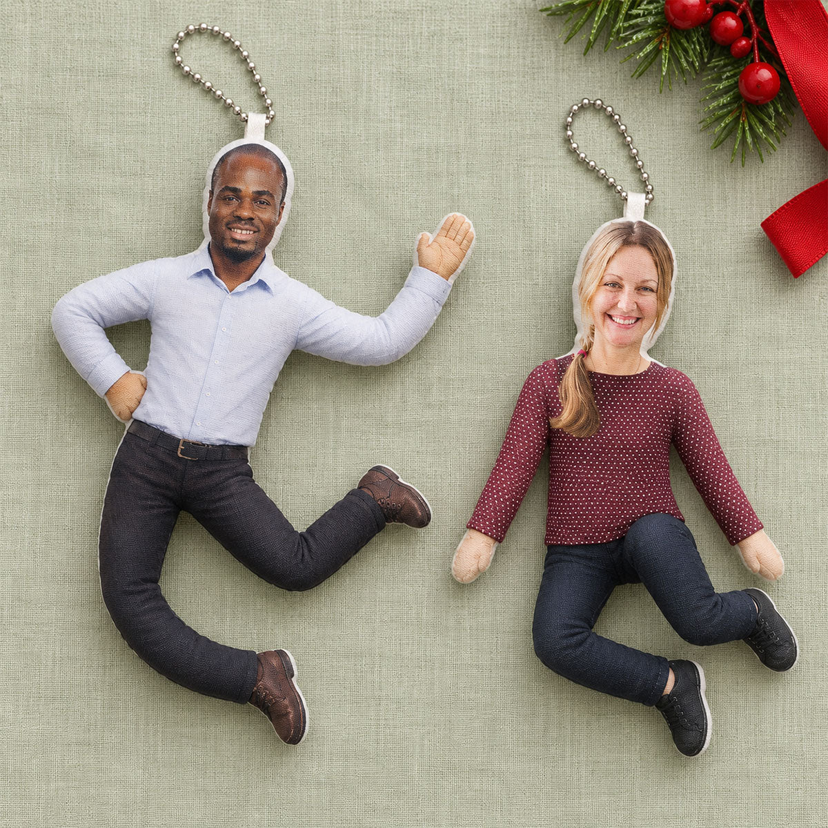 Custom Mini Me Doll with Poseable Body - Personalized Plush Doll Ornament - Unhinged Gag Gift for Bestie, Coworkers, Funny White Elephant Christmas Gift