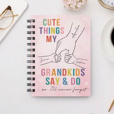 Cutest Things My Grandkids Say & Do Personalized Spiral Notebook Journal, Memory Book