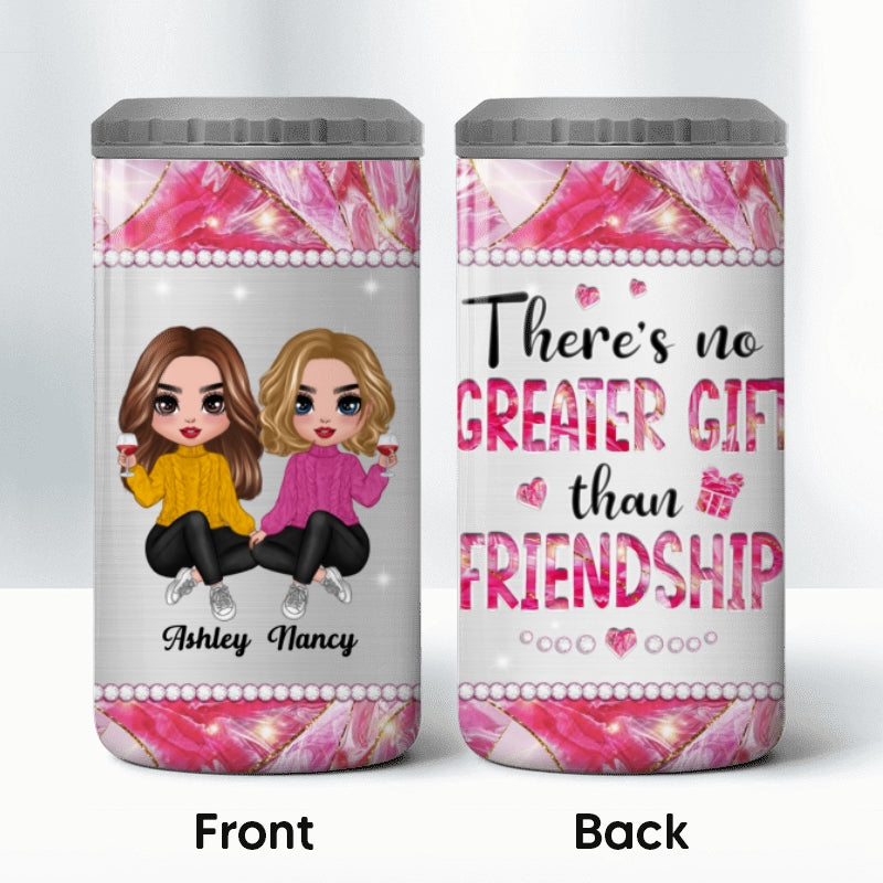 Besties Sisters Metal Pattern Personalized 4 In 1 Can Cooler
