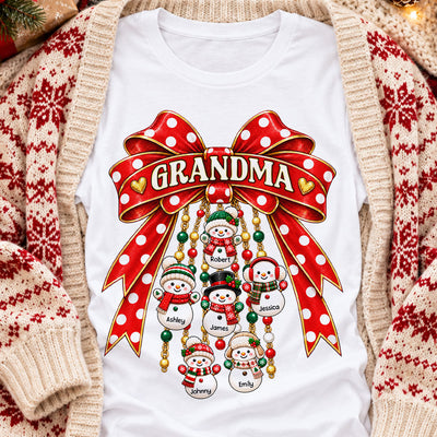 Heartwarming Grandma's Little Snowmen - Personalized Shirt - Christmas Gift For Grandma