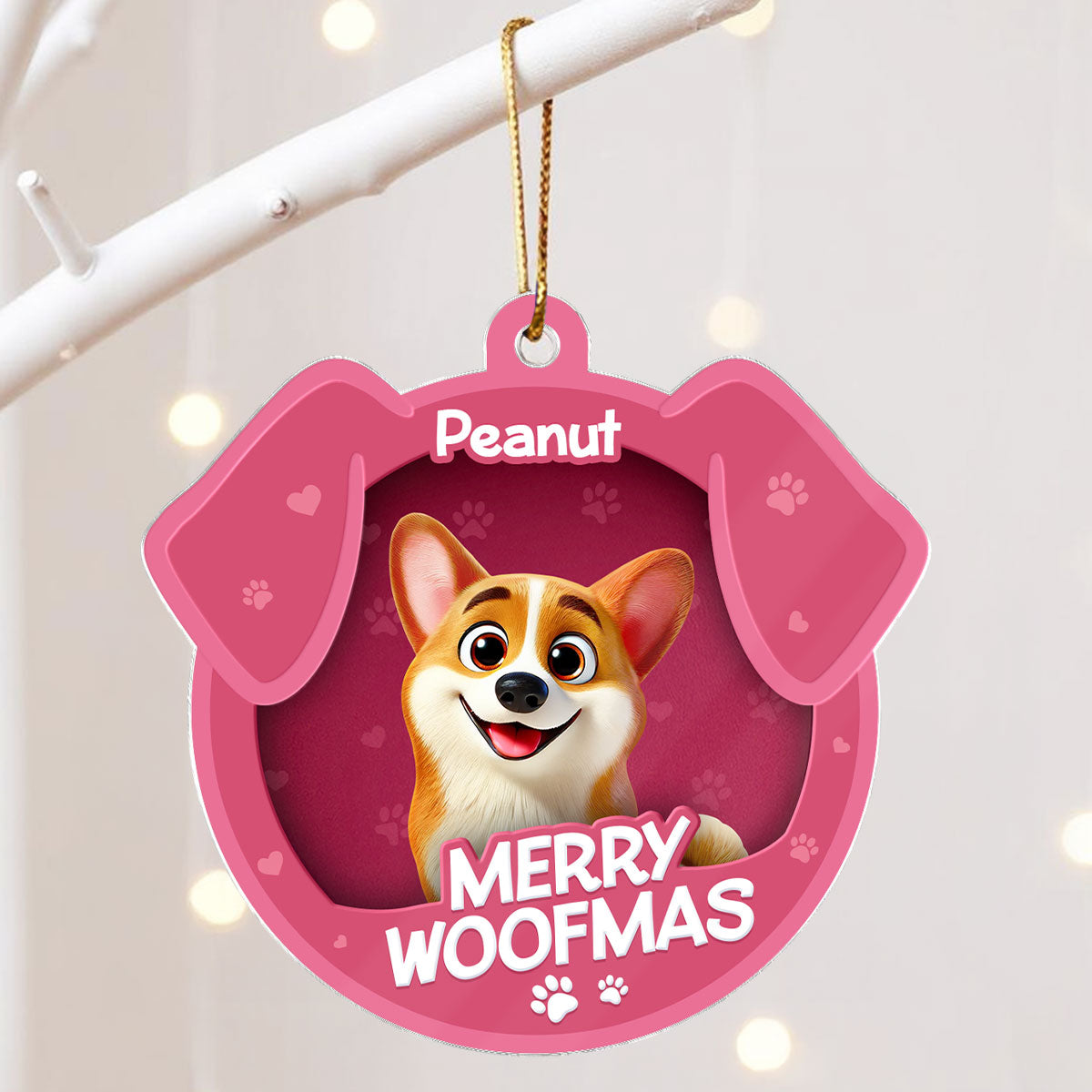 Furry Joy Dog Face 3D Effect Toy Box Personalized Acrylic Ornament, Christmas Gift for Dog Lovers