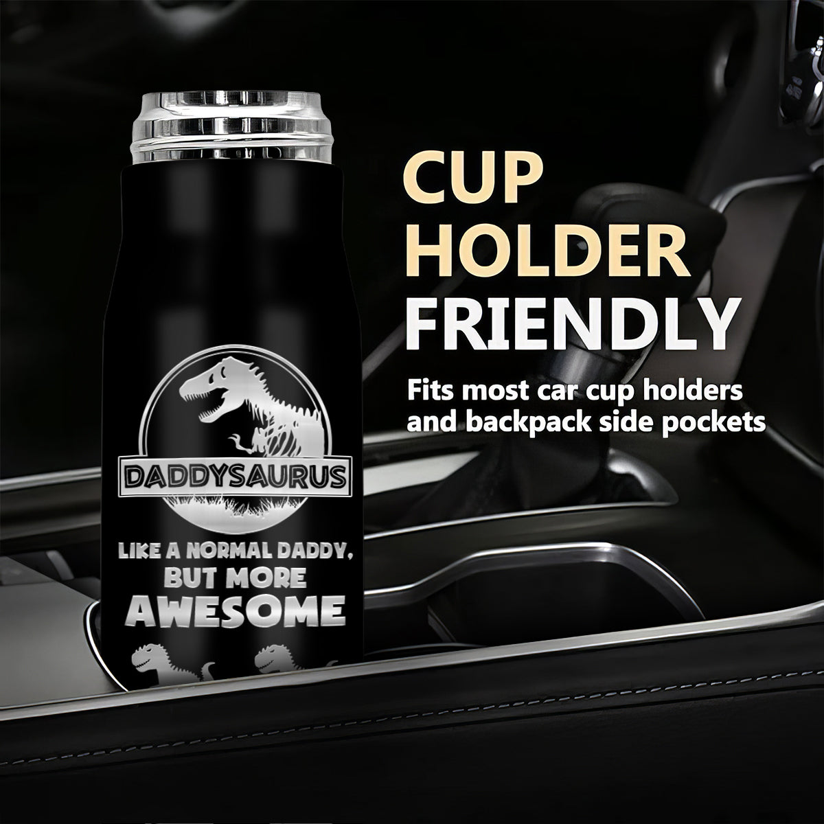 Daddysaurus Grandpasaurus Funny Gift For Dad Grandpa Personalized Bullet Tumbler