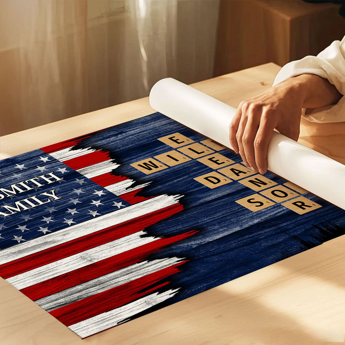 Half Nation Flag Pride Family Crossword Puzzle Art - Personalized Poster - Gift For Family