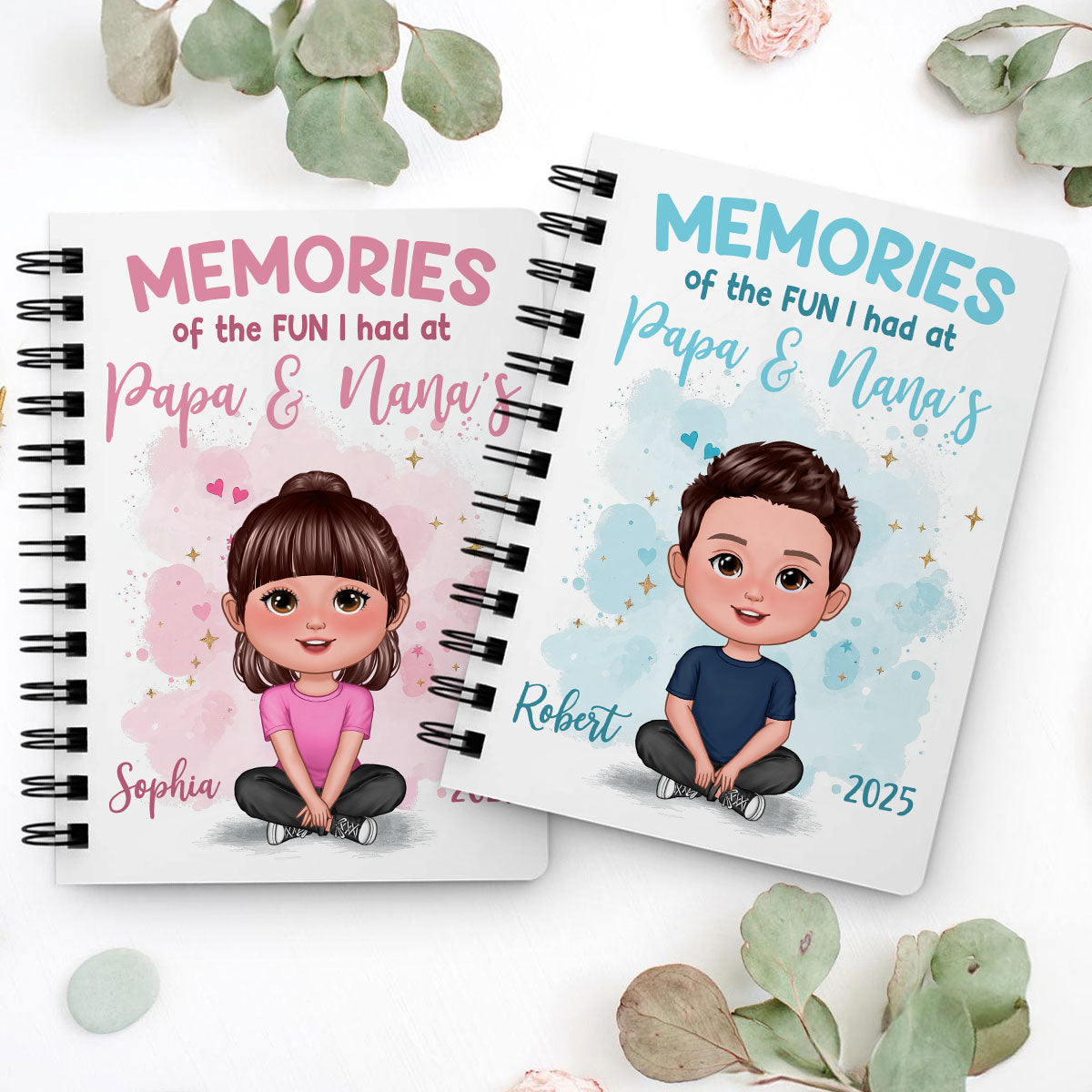 Memories Of The Fun I Had At Grandparents Personalized Spiral Notebook Journal, Gift For Kids