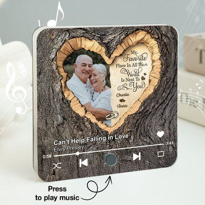 Favorite Place Next To You Couple Custom Photo - Personalized Music Fridge Magnet - Anniversary Gift, Valentine's Gift For Him, For Her