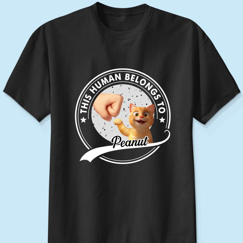 This Human Belongs To Cats Personalized Shirt, Gift for Cat Dads