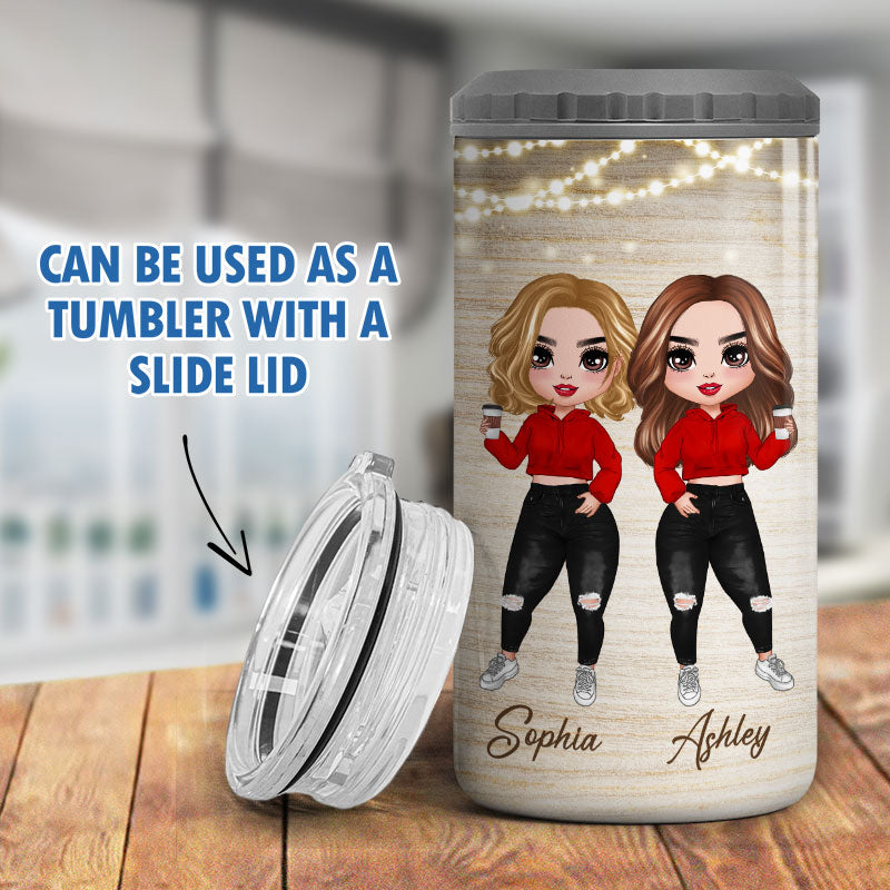 Bestie Sister Nutrition Fact Perfect Gift For Best Friends Personalized Multi-use Tumbler 4 In 1 Can Cooler