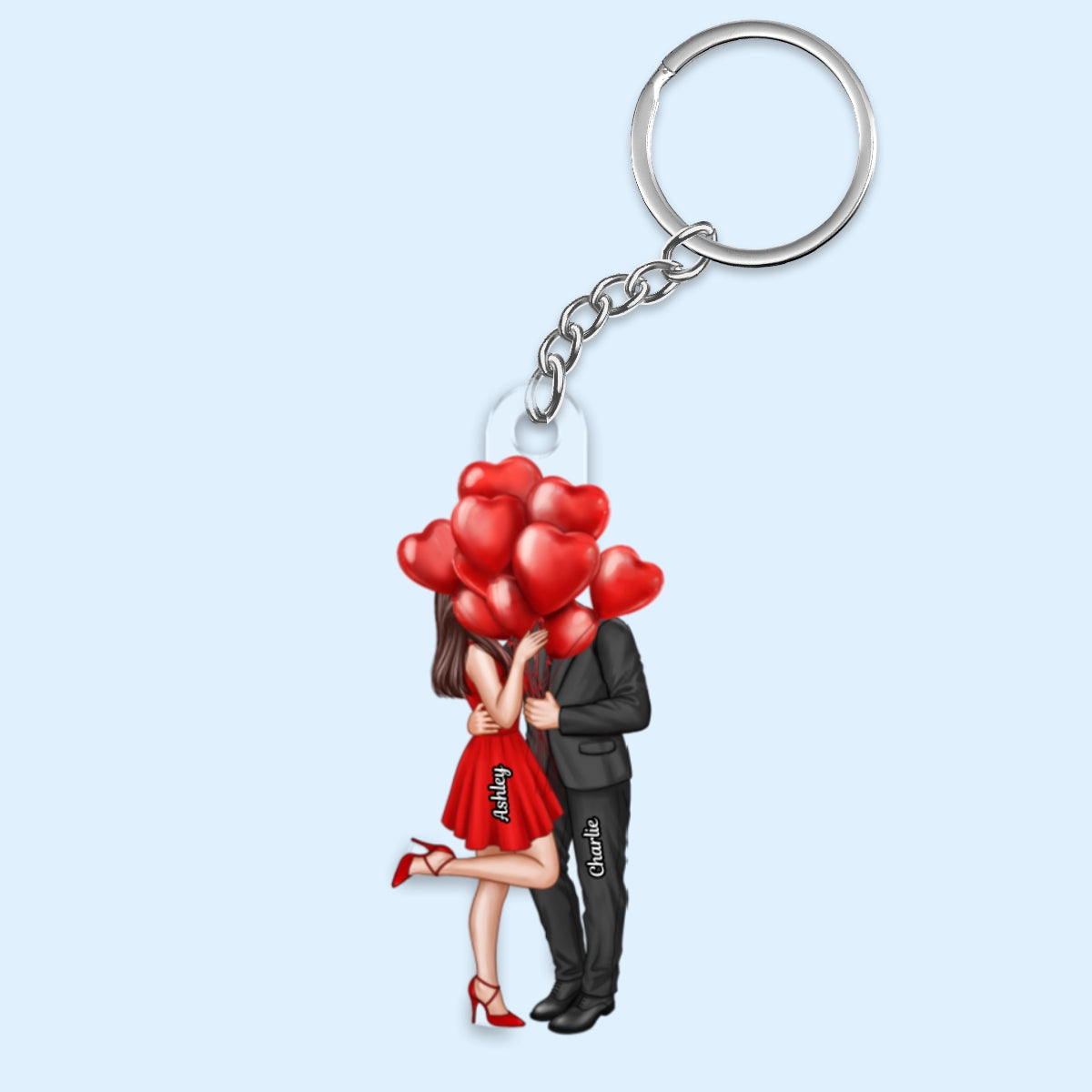 Elegant Couple Valentine‘s Day Gift Personalized Acrylic Keychain