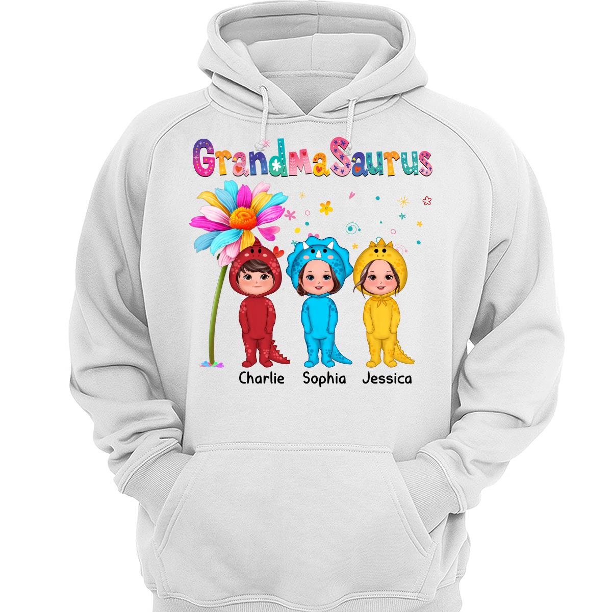 Grandmasaurus Doll Kids Dinosaur Costume Gift For Grandma Personalized Shirt