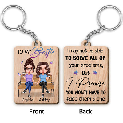 To My Bestie Realistic Doll Personalized Wooden Keychain