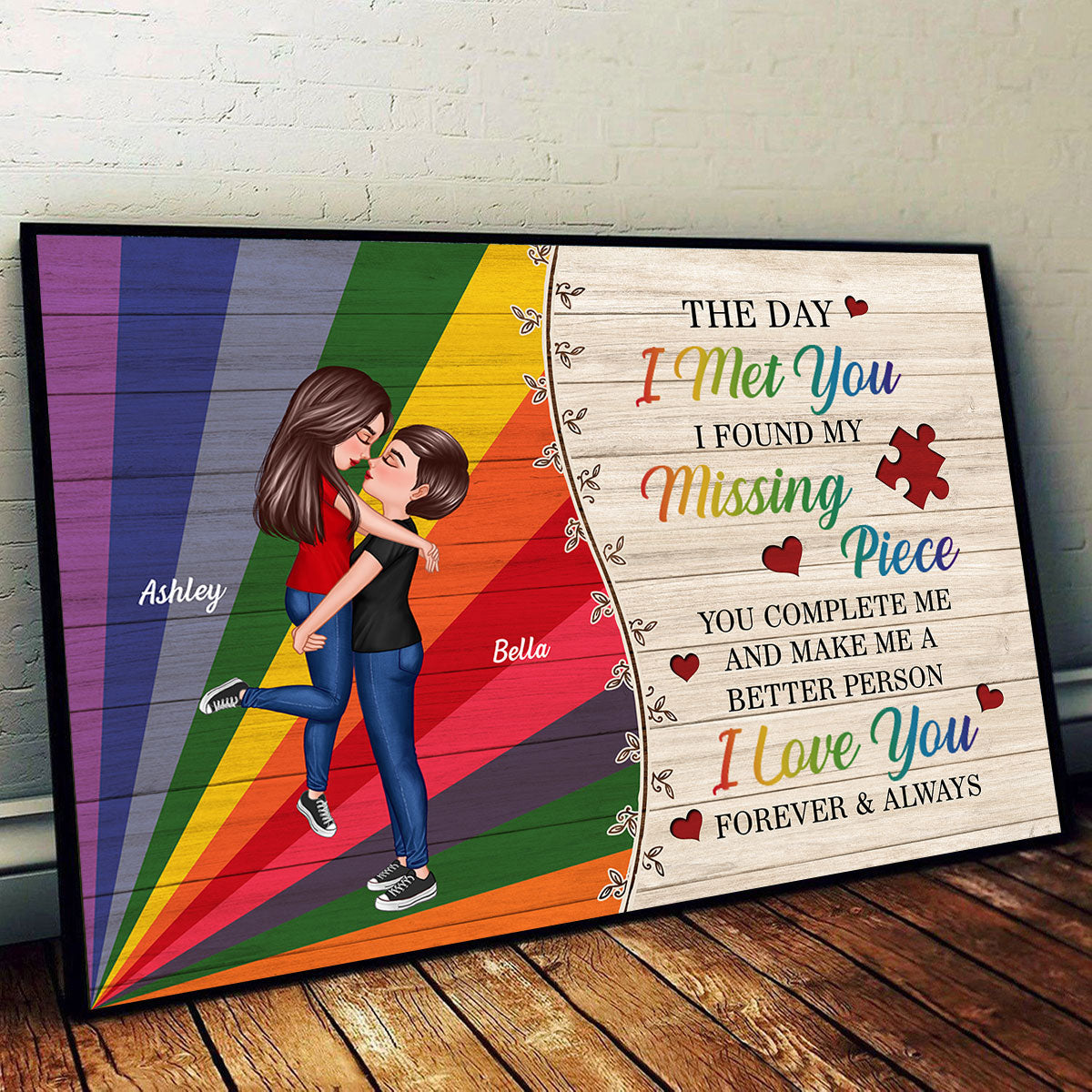 The Day I Met You Lesbian Couple LGBT Personalized Poster, Pride Month Gift